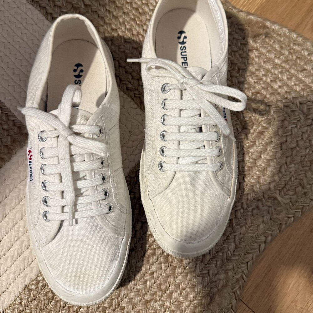 Superga White Canvas Tennis Shoes